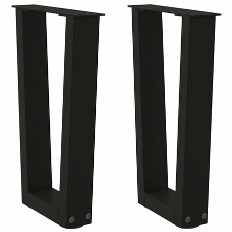 Eettafelpoten 2 st V-vormig 28x(42-43,3) cm staal zwart 1