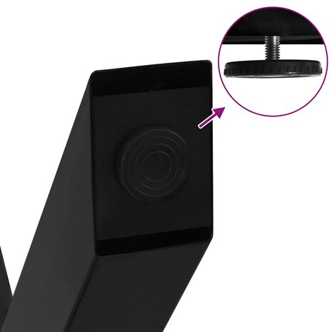 Eettafelpoten 2 st X-vormig 90x(72-73) cm staal zwart 9