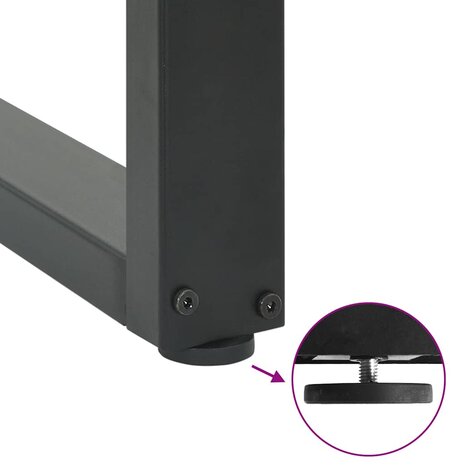 Salontafelpoten 2 st U-vormig 28x(42-43) cm staal antraciet 9