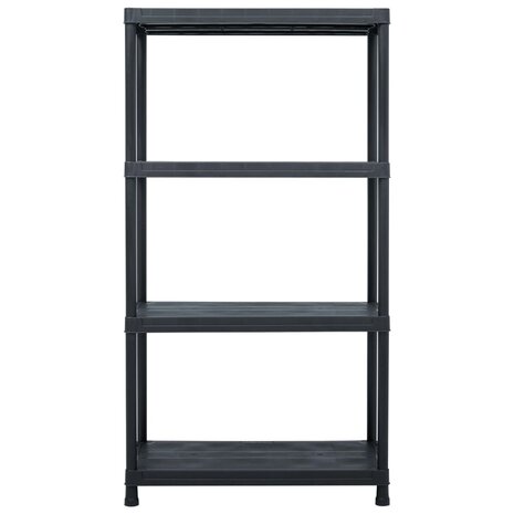Opbergrekken 2 st 60x30x138 cm kunststof zwart 3