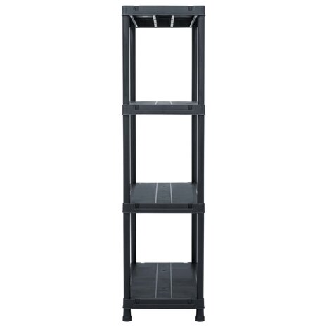Opbergrekken 2 st 60x30x138 cm kunststof zwart 4