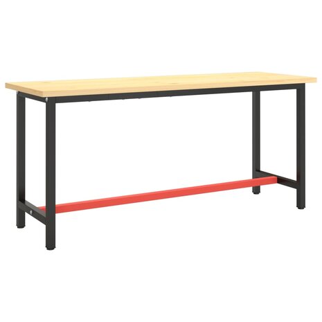 Werkbankframe 170x50x79 cm metaal matzwart en matrood 2