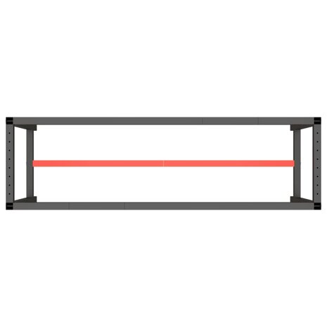 Werkbankframe 170x50x79 cm metaal matzwart en matrood 5