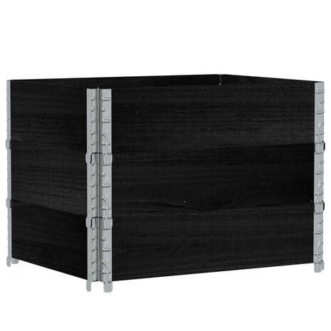 Palletopzetranden 3 st 80x60 cm massief grenenhout zwart 2