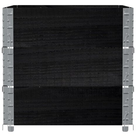 Palletopzetranden 3 st 80x60 cm massief grenenhout zwart 4