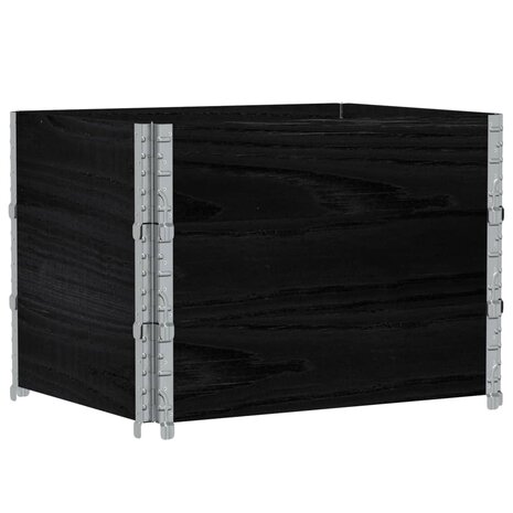 Palletopzetranden 3 st 80x60 cm massief grenenhout zwart 5