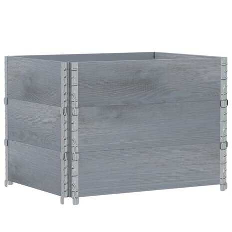 Palletopzetranden 3 st 80x60 cm massief grenenhout grijs 2