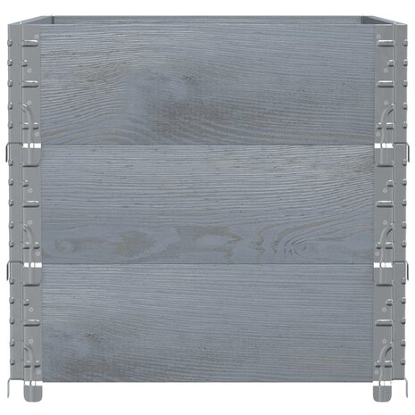 Palletopzetranden 3 st 80x60 cm massief grenenhout grijs 4
