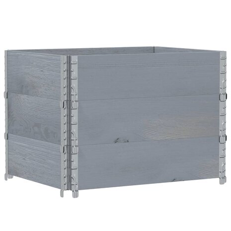 Palletopzetranden 3 st 80x60 cm massief grenenhout grijs 5