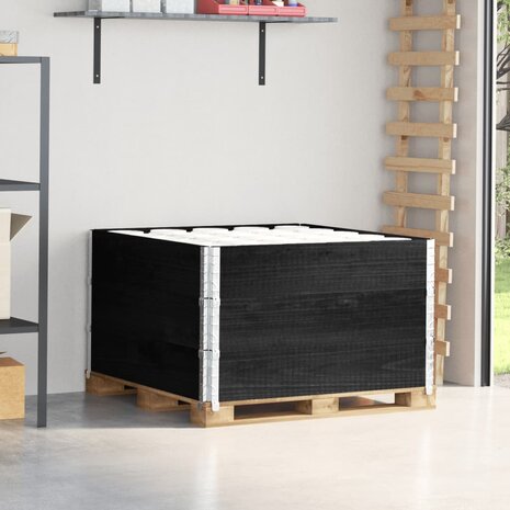 Palletopzetranden 3 st 100x100 cm massief grenenhout zwart 1