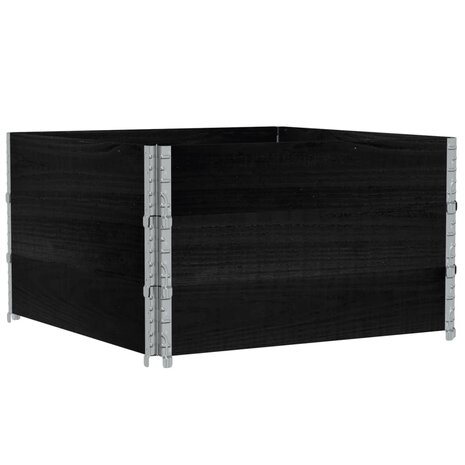 Palletopzetranden 3 st 100x100 cm massief grenenhout zwart 2