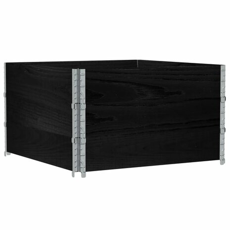 Palletopzetranden 3 st 100x100 cm massief grenenhout zwart 5