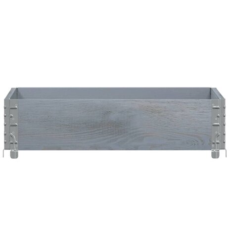 Palletopzetrand 80x60 cm massief grenenhout grijs 3