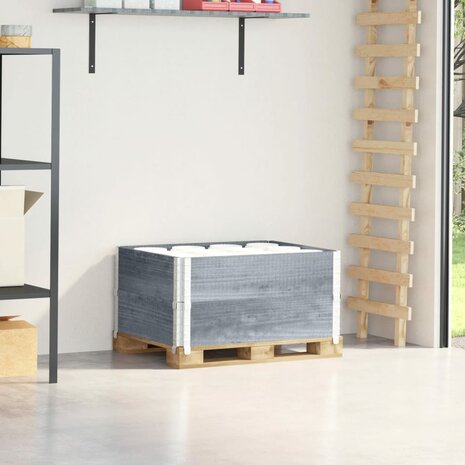 Palletopzetranden 2 st 80x60 cm massief grenenhout grijs 1
