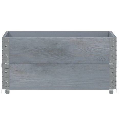 Palletopzetranden 2 st 80x60 cm massief grenenhout grijs 3
