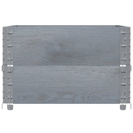 Palletopzetranden 2 st 80x60 cm massief grenenhout grijs 4