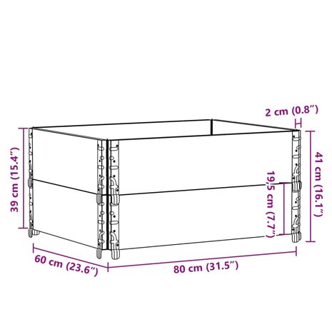 Palletopzetranden 2 st 80x60 cm massief grenenhout grijs 8