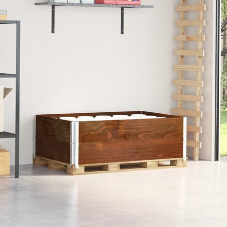 Palletopzetranden 2 st 120x80 cm massief grenenhout bruin 1