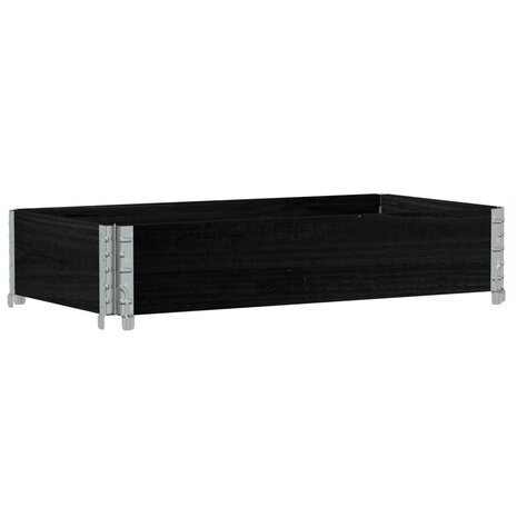 Palletopzetrand 100x50 cm massief grenenhout zwart 2