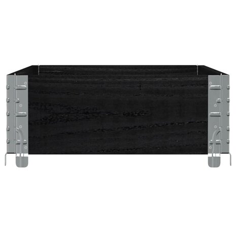 Palletopzetrand 100x50 cm massief grenenhout zwart 4