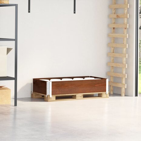 Palletopzetrand 100x50 cm massief grenenhout bruin 1