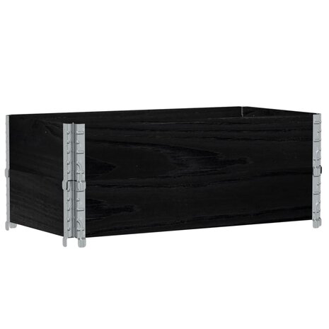 Palletopzetranden 2 st 100x50 cm massief grenenhout zwart 5