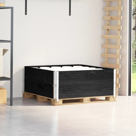 Palletopzetranden 2 st 100x100 cm massief grenenhout zwart 1
