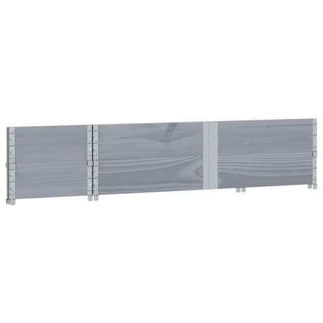 Palletopzetranden 2 st 150x50 cm massief grenenhout grijs 4
