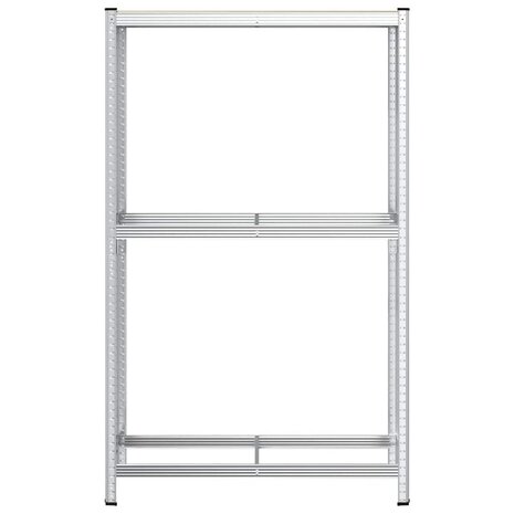 Bandenrek 2-laags 110x40x180 cm staal&bewerkt hout zilverkleur 4