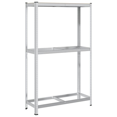 Bandenrek 2-laags 110x40x180 cm staal&bewerkt hout zilverkleur 6