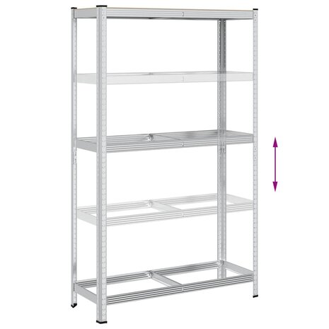 Bandenrek 2-laags 110x40x180 cm staal&bewerkt hout zilverkleur 7