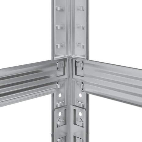 Bandenrek 2-laags 110x40x180 cm staal&bewerkt hout zilverkleur 9