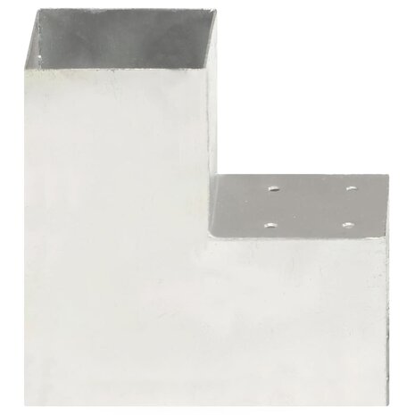 Paalverbindingen 4 st L-vorm 101x101 mm gegalvaniseerd metaal 3