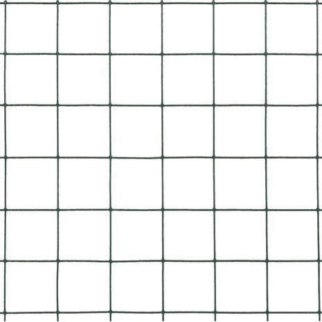 Kippengaas 10x0,5 m staal met PVC coating groen 4