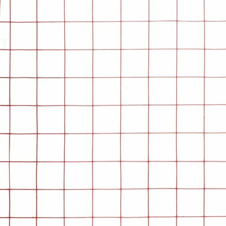Kippengaas 10x1 m staal met PVC coating rood 4
