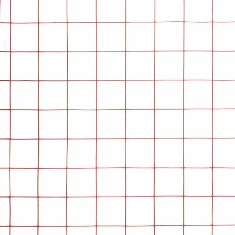 Kippengaas 10x1 m staal met PVC coating rood 4