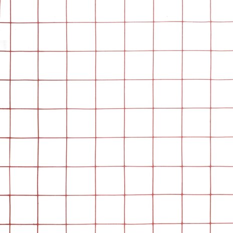 Kippengaas 10x1 m staal met PVC coating rood 4