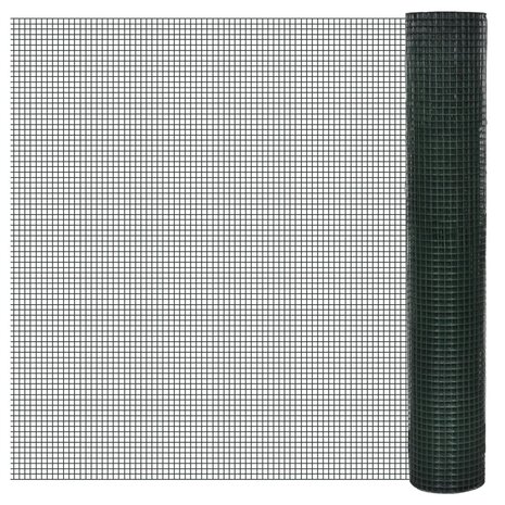 Kippengaas 10x1 m gegalvaniseerd staal met PVC-coating groen 1