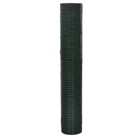 Kippengaas 10x1 m gegalvaniseerd staal met PVC-coating groen 2