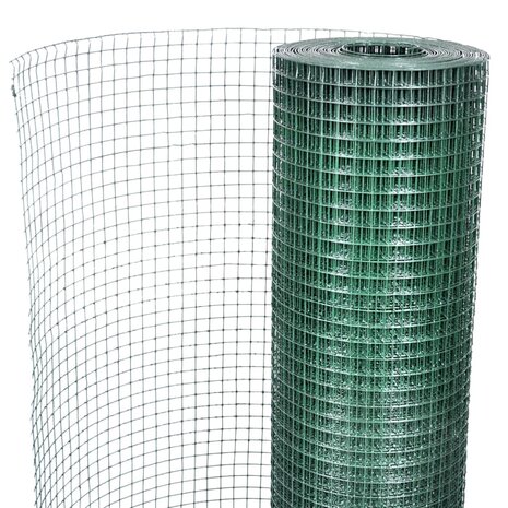 Kippengaas 10x1 m gegalvaniseerd staal met PVC-coating groen 4