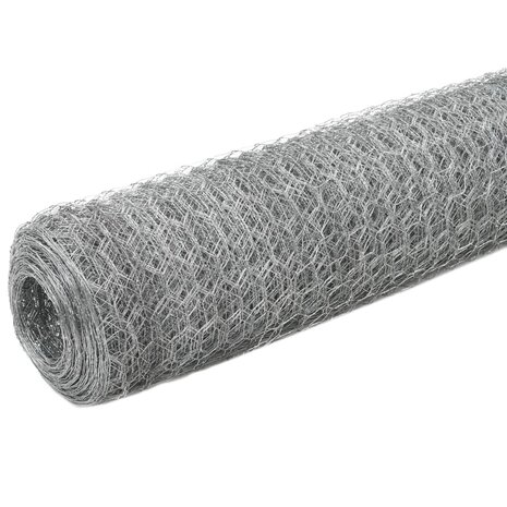 Kippengaas 25x1,5 m gegalvaniseerd staal zilverkleurig 2