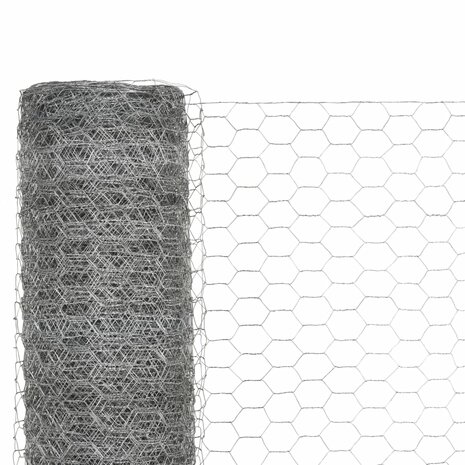 Kippengaas 25x1,5 m gegalvaniseerd staal zilverkleurig 3