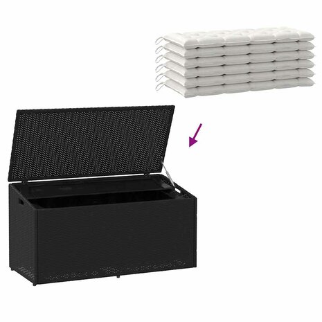 Tuinbox 110x50x58 cm poly rattan zwart 7