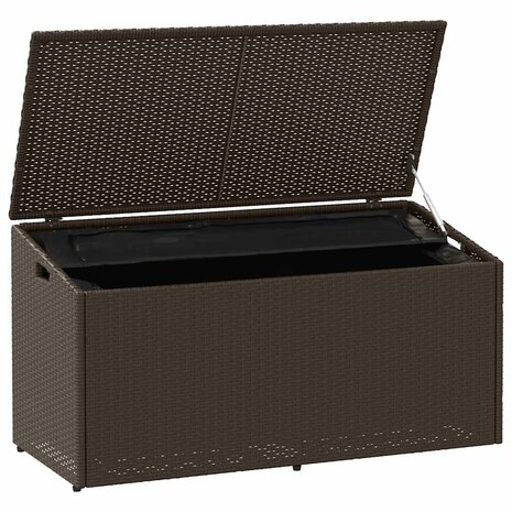 Tuinbox 110x50x58 cm poly rattan bruin 3