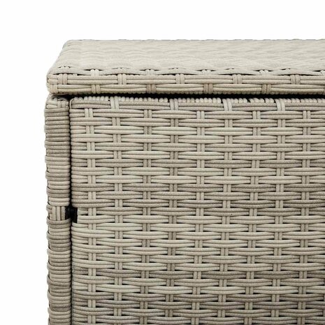 Tuinbox 110x50x58 cm poly rattan lichtgrijs 8