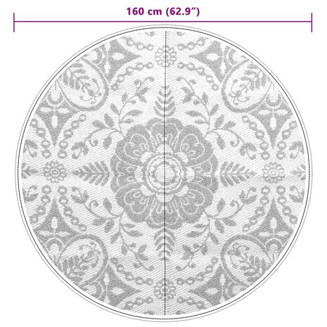 Buitenkleed ARAKIL Ø160 cm polypropeen lichtgrijs 6