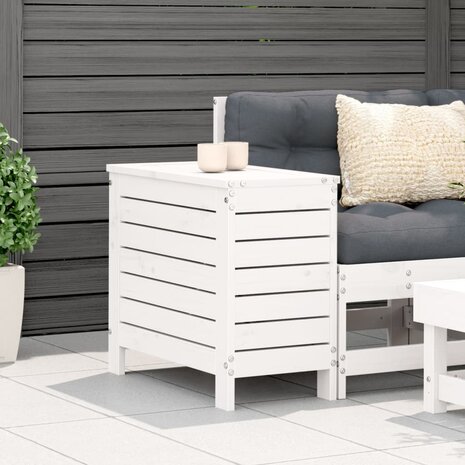 Tuinvoetenbank 62x31,5x52 cm massief grenenhout wit 3