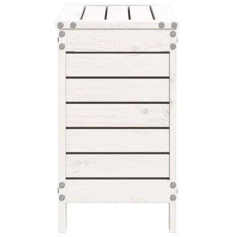 Tuinvoetenbank 62x31,5x52 cm massief grenenhout wit 5