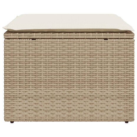 Tuinkruk met kussen 55x55x37 cm poly rattan beige 4