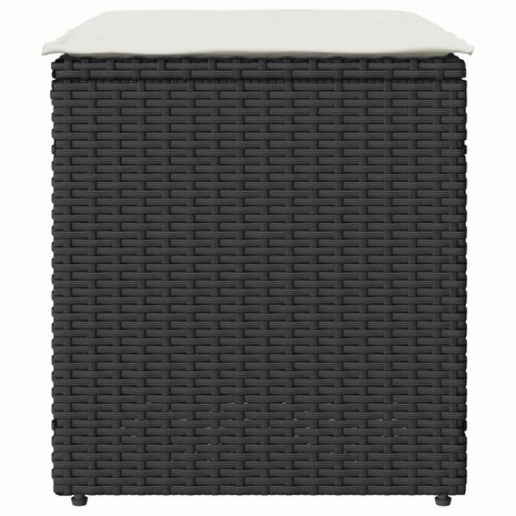 Tuinkrukken met kussens 2 st 40x40x43 cm poly rattan zwart 4